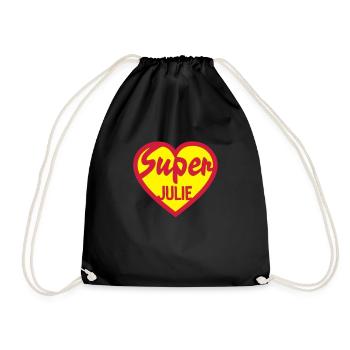 julie super coeur heart love logo1 - Sac de sport léger - noir - Devant