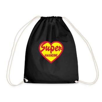 amandine super coeur heart love logo1 - Sac de sport léger - noir - Devant