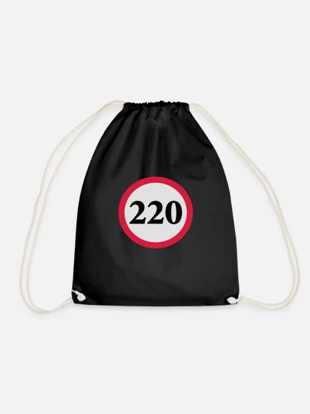 geschwindigkeitstafel_220 - Turnbeutel - Schwarz