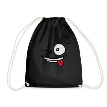 crazy_grin_face - Sac de sport léger - noir - Devant