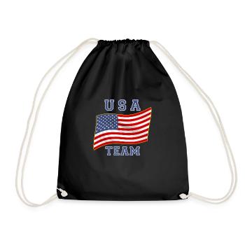 usa team - Drawstring Bag - black - Front