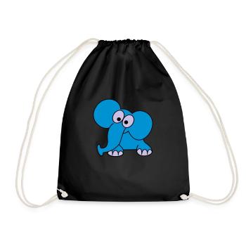elefant - Turnbeutel - Schwarz - Vorne