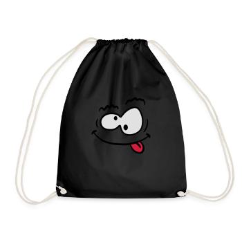 Visage souriant de fou bizarre drôle - Sac de sport léger - noir - Devant