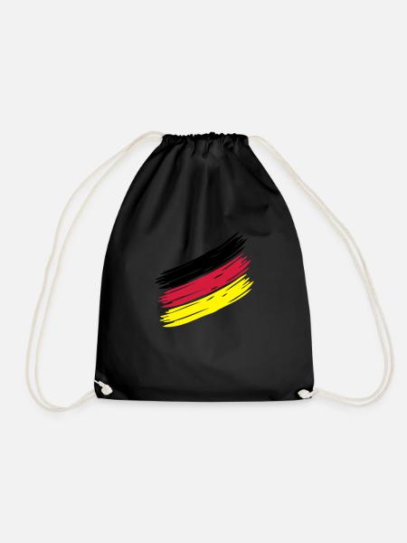 Nation Stripes - Design ur own! German Sample - Drawstring Bag - black