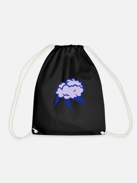 Bewölkte Cloud-Wolke Regen Gewitter 1 - Turnbeutel - Schwarz