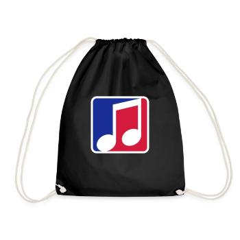 blue red button music note cool silhouette sign part - Drawstring Bag - black - Front