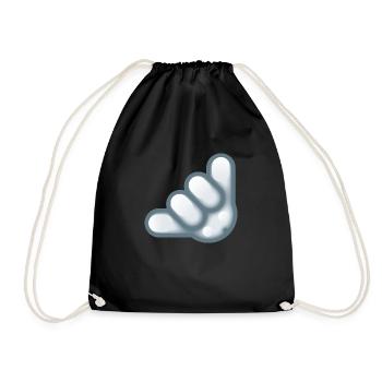 Smiley Hand Signal - Turnbeutel - Schwarz - Vorne