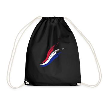 France flag color painted drop team homeland - Drawstring Bag - black - Front