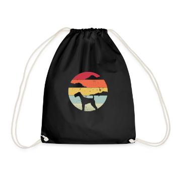 Airedale Terrier Retro - Turnbeutel - Schwarz - Vorne