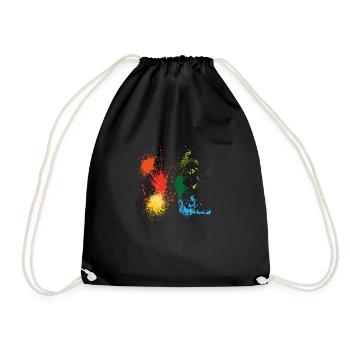 Taches de peinture éclaboussures de peinture peintre tache coloré - Sac de sport léger - noir - Devant