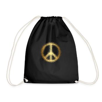 Signes de paix d’or - Sac de sport léger - noir - Devant