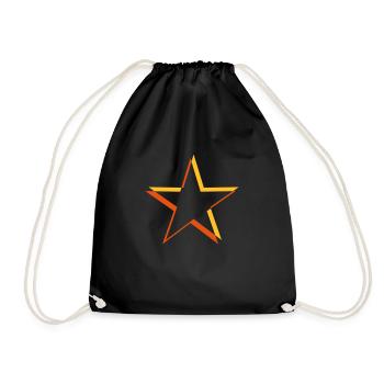 Étoile 3D jaune - Sac de sport léger - noir - Devant