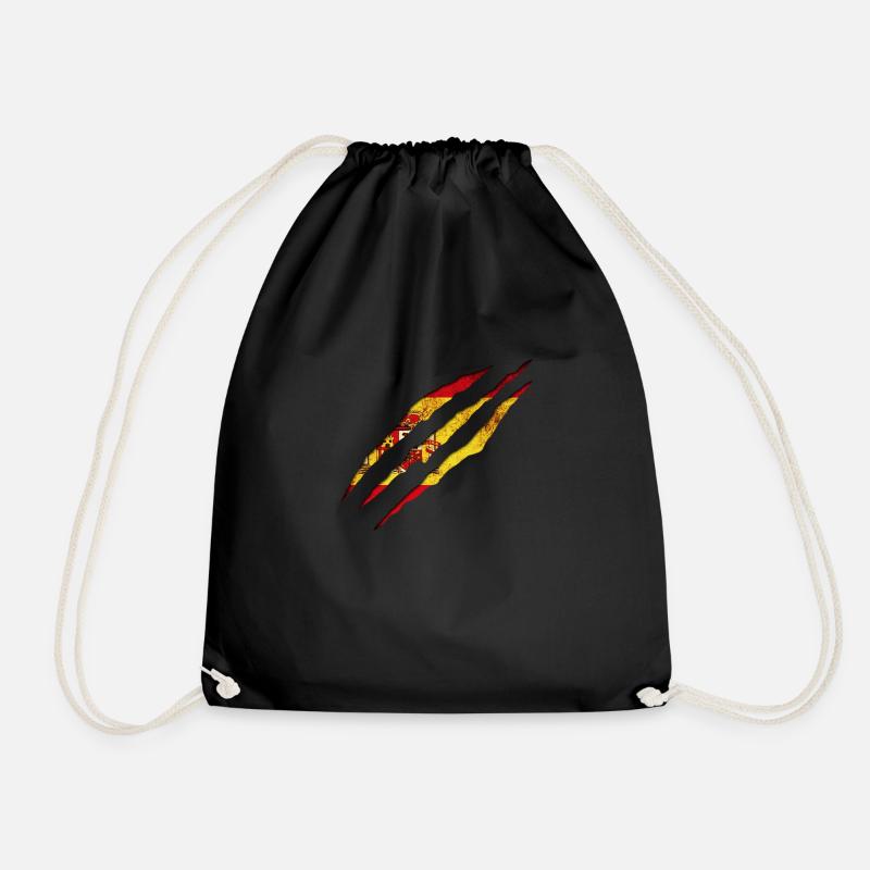 Flag Spain Claws - Drawstring Bag - black