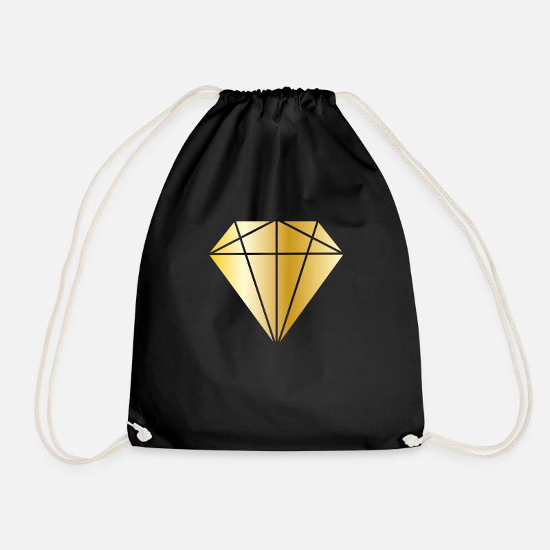 Diamant gold - Turnbeutel - Schwarz