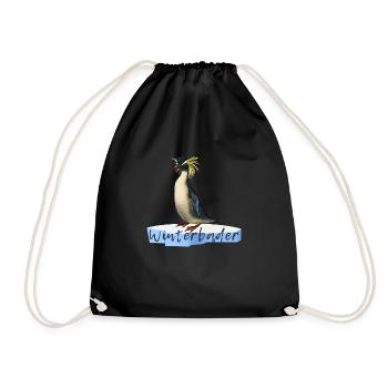 winterbader eisbader winter pinguin winterbaden - Turnbeutel - Schwarz - Vorne