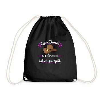 Line Dancer Geschenk T-Shirt - Turnbeutel - Schwarz - Vorne
