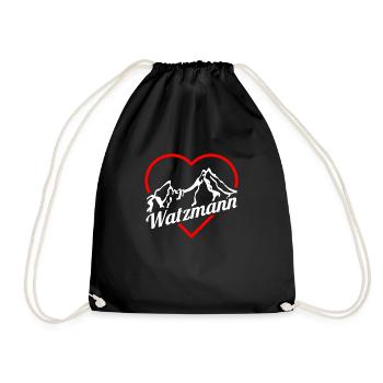 Watzmann HEART by The Manzanita´s - Turnbeutel - Schwarz - Vorne