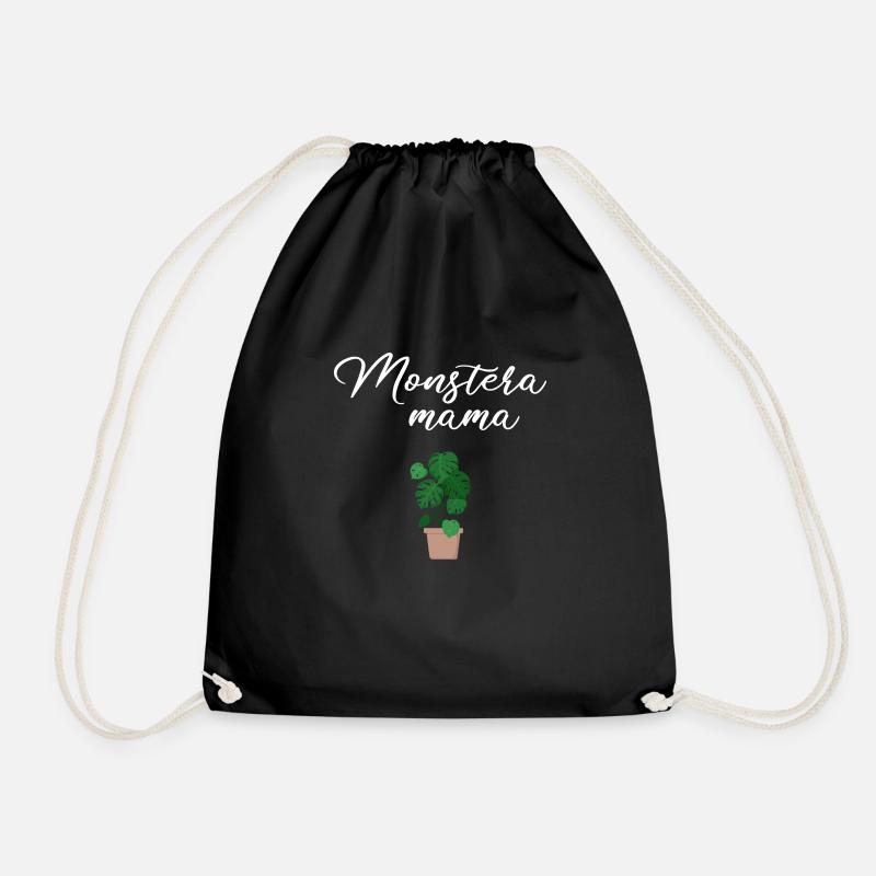 Monstera Deliciosa, monstera - Drawstring Bag - black