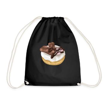 Donut Marshmallow - Drawstring Bag - black - Front