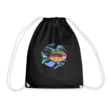 poisson - Sac de sport léger - noir - Devant
