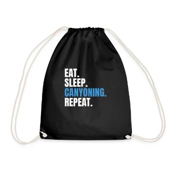 Eat Sleep Canyoning Repeat Schluchteln Schluchten - Turnbeutel - Schwarz - Vorne