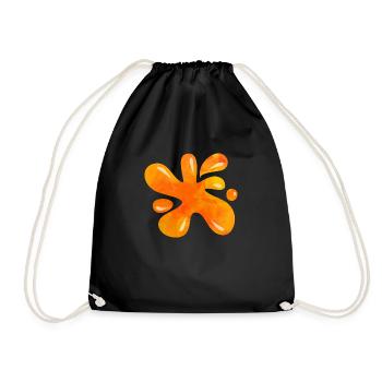 Orange Liquid Ink Splash - Turnbeutel - Schwarz - Vorne