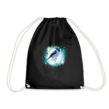 oiseau, dessin, peinture,meise,aquarelle,vert,bleu - Sac de sport léger - noir - Devant