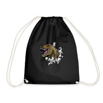 Le dinosaure tyrannosaure Dino T-Rex déchire le design - Sac de sport léger - noir - Devant