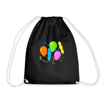 Geburtstagsparty Ballons - Turnbeutel - Schwarz - Vorne