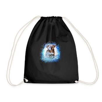 koala ,blue,graffiti,painting,koala bear - Drawstring Bag - black - Front