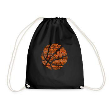 Basketball from words basketball players - Drawstring Bag - black - Front