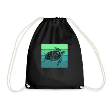 Schildkröte - Turnbeutel - Schwarz - Vorne
