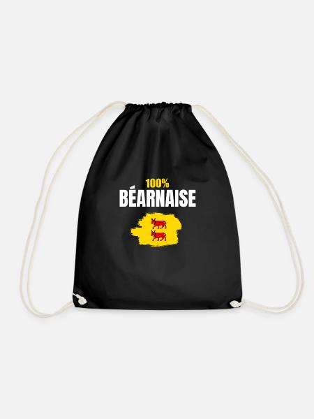 100 % bearnaise - cadeau Femme béarn - béarnais - Sac de sport léger - noir