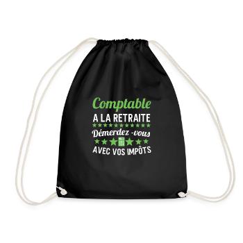 Comptable à la retraite cadeau humour - Sac de sport léger - noir - Devant