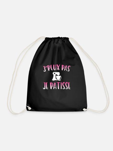 J'peux pas je pâtisse cadeau pâtisserie - Sac de sport léger - noir