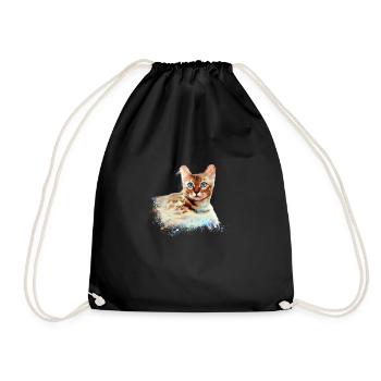 chat bengal, chat, bengale, graffiti, peinture, aquarelle - Sac de sport léger - noir - Devant