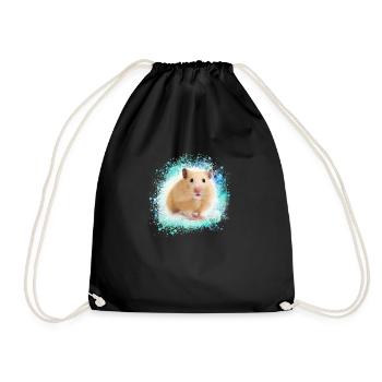hamster, graffiti, peinture, vert, bleu - Sac de sport léger - noir - Devant