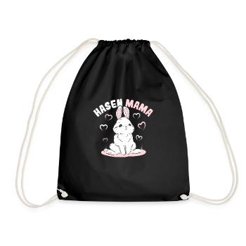Hasenmama Süßer Hase Kaninchen - Turnbeutel - Schwarz - Vorne