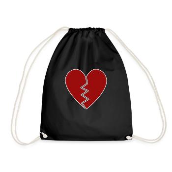 gebrochenes herz schwarze Shirts - Turnbeutel - Schwarz - Vorne