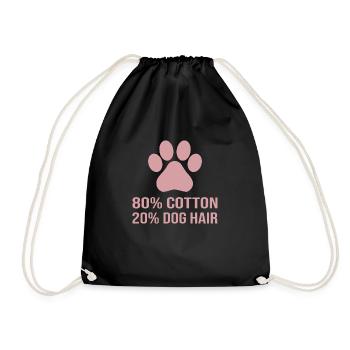 Coton Poils de chien Drôle de chien Dicton - Sac de sport léger - noir - Devant