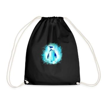 pingouin, bleu, peinture, coloré, aquarelle, graffiti - Sac de sport léger - noir - Devant