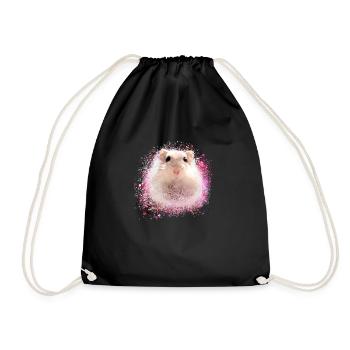 hamster, graffiti,malerei,pink, - Turnbeutel - Schwarz - Vorne