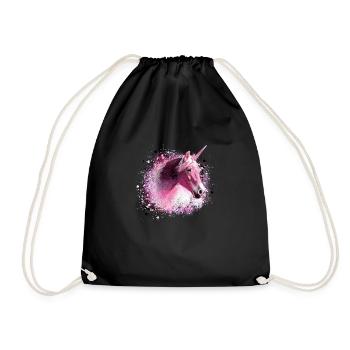 haflinger, cheval, graffiti, peinture, licorne, rose - Sac de sport léger - noir - Devant