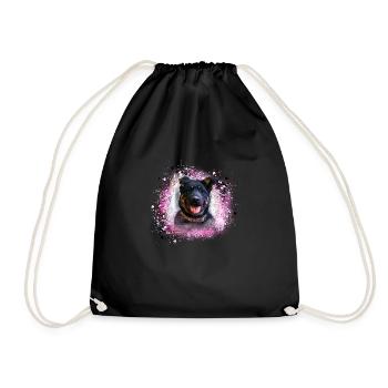 chien, berger, chiot, rottweiler - Sac de sport léger - noir - Devant