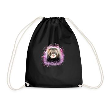 ferrets,pink,graffiti,iltis - Drawstring Bag - black - Front