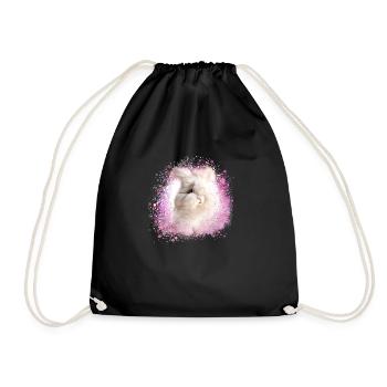 lapin angora, lapin, graffiti, rose, lapin - Sac de sport léger - noir - Devant