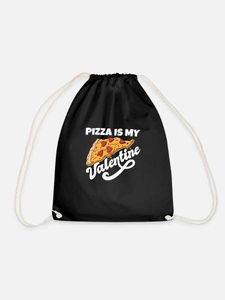 Pizza Is My Valentine Anti Valentine's Day Single - Turnbeutel - Schwarz