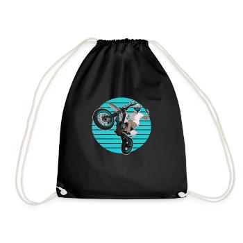 Supermoto / Supermotard / Supermoto Wheelie Bikers - Drawstring Bag - black - Front