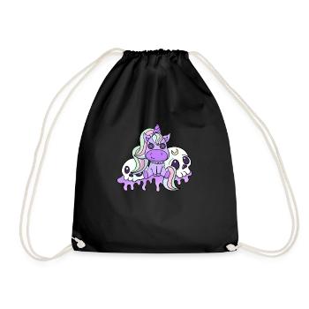 Pastell Goth gruseliges Hexen-Einhorn jetzt Gothic-Blase - Turnbeutel - Schwarz - Vorne
