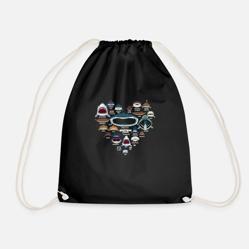 Shark - Drawstring Bag - black